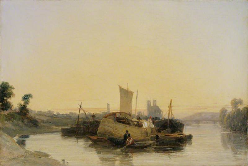 Wikioo.org - The Encyclopedia of Fine Arts - Painting, Artwork by Richard Parkes Bonington - On the Seine near Mantes