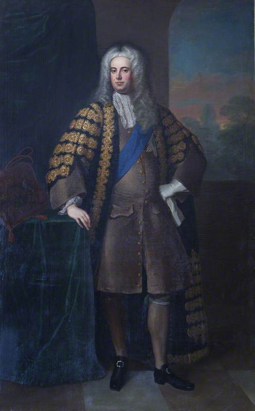 Wikoo.org - موسوعة الفنون الجميلة - اللوحة، العمل الفني William Aikman - Sir Robert Walpole (1676–1745), 1st Earl of Orford, KG