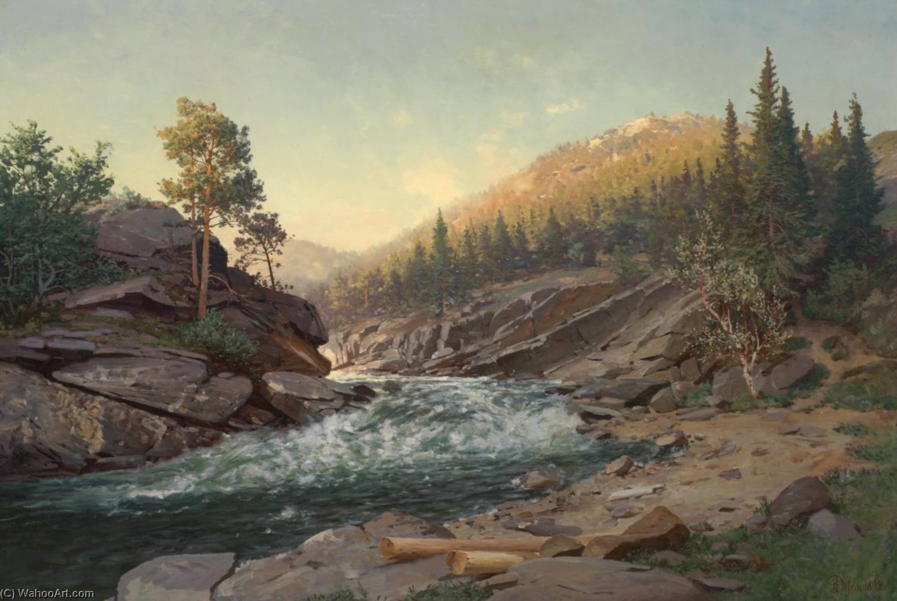 Wikioo.org - The Encyclopedia of Fine Arts - Painting, Artwork by Andreas Edvard Disen - Fjellet om sommeren