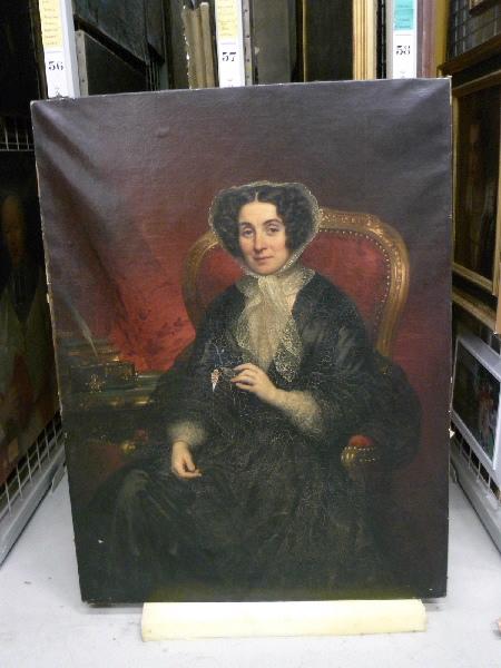Wikioo.org - The Encyclopedia of Fine Arts - Painting, Artwork by Joseph Désiré Court - Portrait de Madame Mutel Cavelan