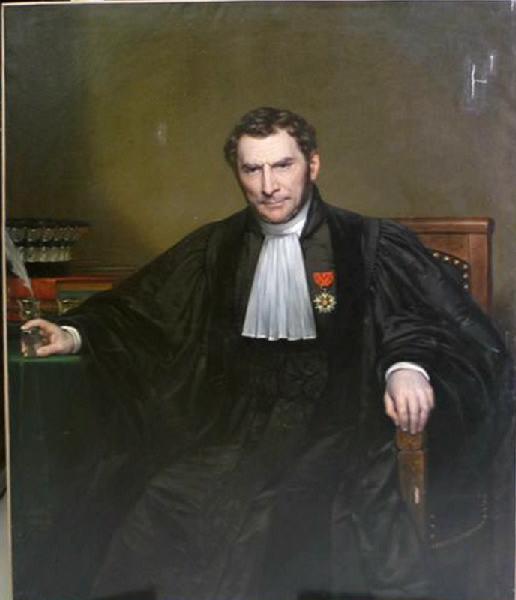 WikiOO.org - אנציקלופדיה לאמנויות יפות - ציור, יצירות אמנות Joseph Désiré Court - Portrait de Monsieur Thévenin, ancien président du Tribunal de Commerce de Rouen