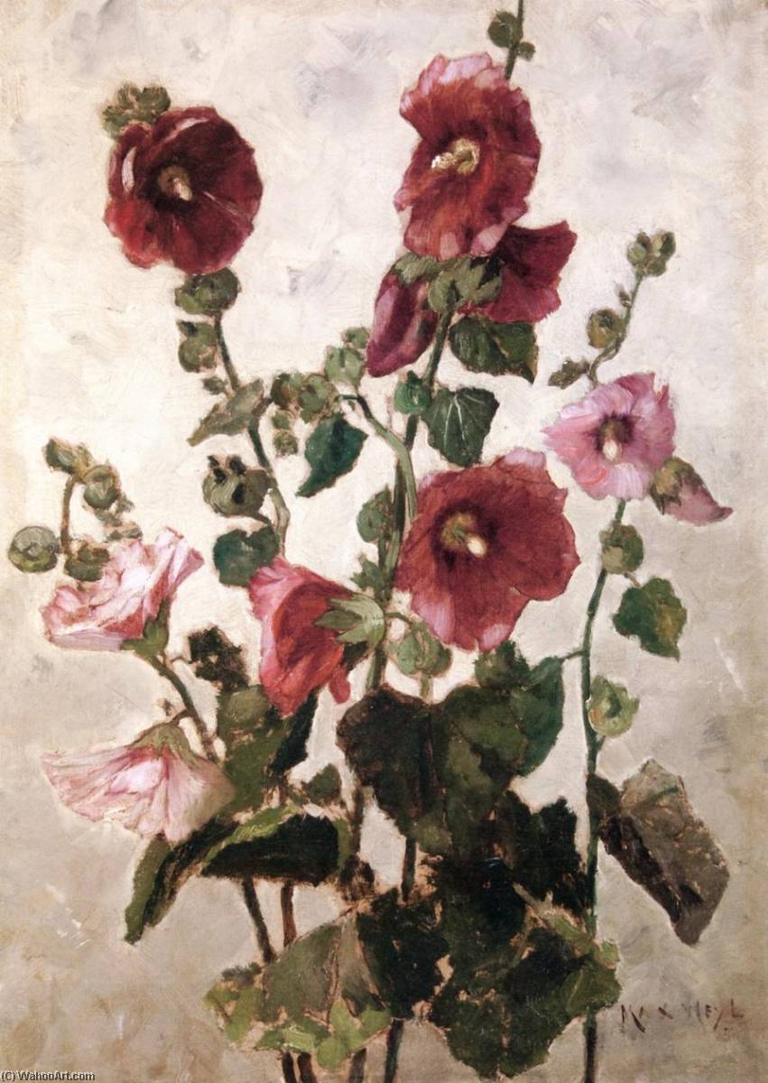 Wikioo.org – L'Encyclopédie des Beaux Arts - Peinture, Oeuvre de Max Weyl - Roses trémières