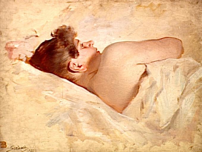 Wikioo.org - The Encyclopedia of Fine Arts - Painting, Artwork by Lothar Von Seebach - Femme couchée