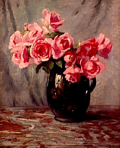Wikioo.org - The Encyclopedia of Fine Arts - Painting, Artwork by Lothar Von Seebach - Bouquet de roses