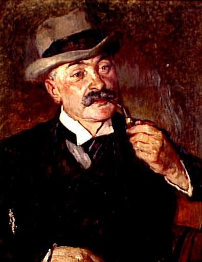 Wikioo.org – L'Enciclopedia delle Belle Arti - Pittura, Opere di Lothar Von Seebach - Ritratto d'homme un la pipa