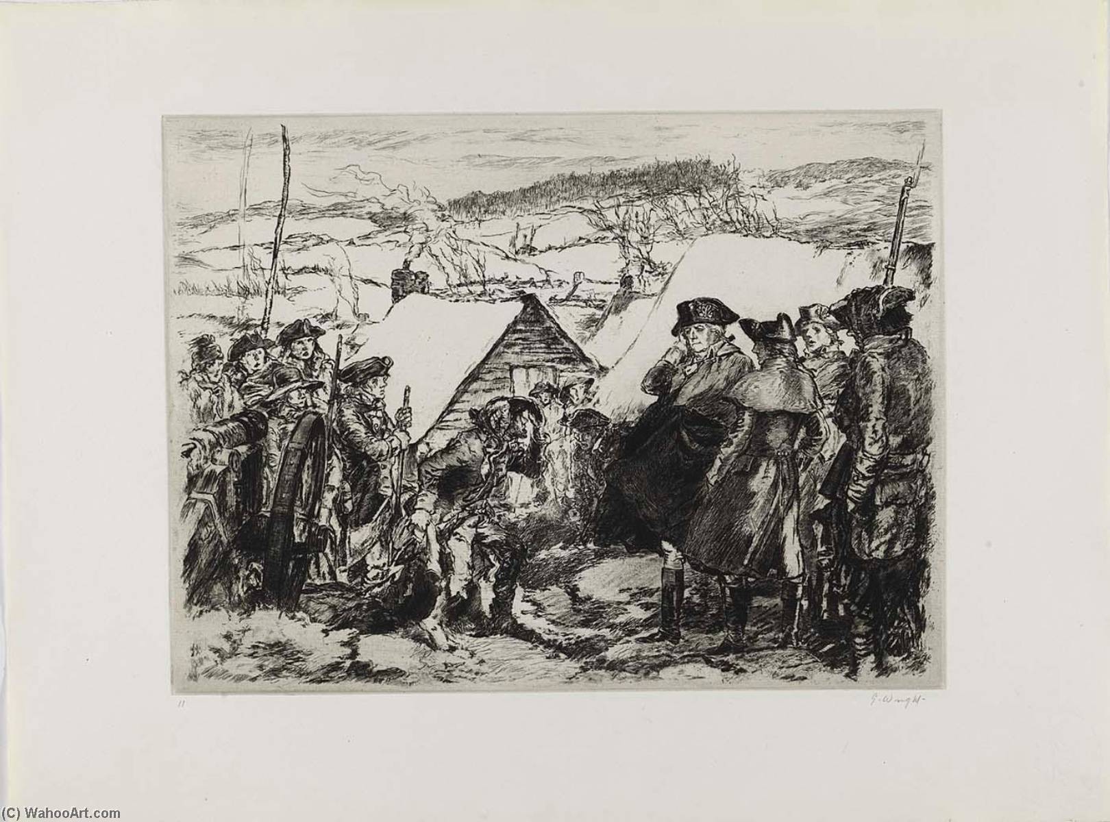 WikiOO.org - Encyclopedia of Fine Arts - Maalaus, taideteos George Wright - Washington at Valley Forge (from the portfolio The Bicentennial Pageant of George Washington )