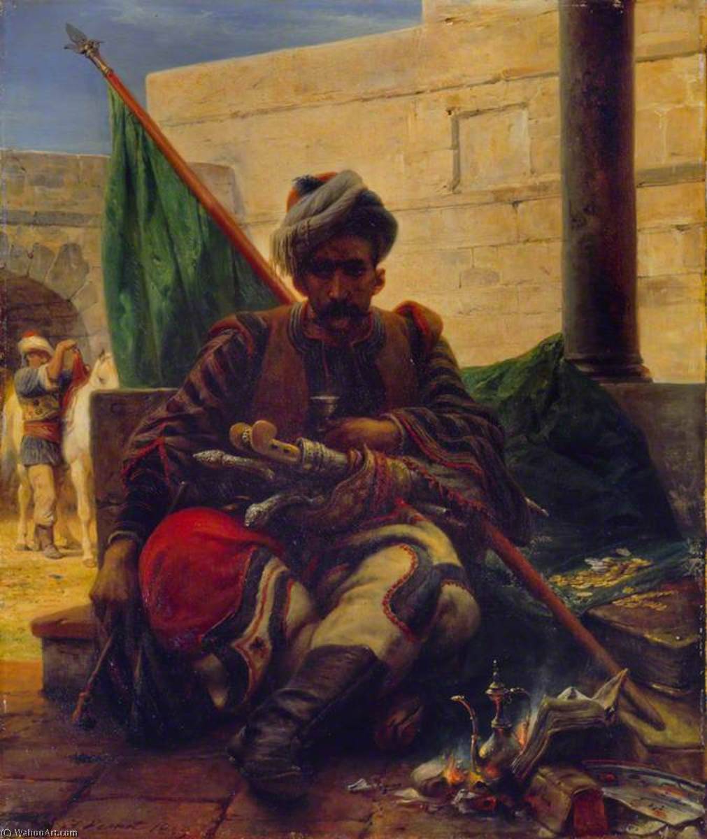 Wikioo.org - The Encyclopedia of Fine Arts - Painting, Artwork by Emile Jean Horace Vernet - A Bashi Bazouk