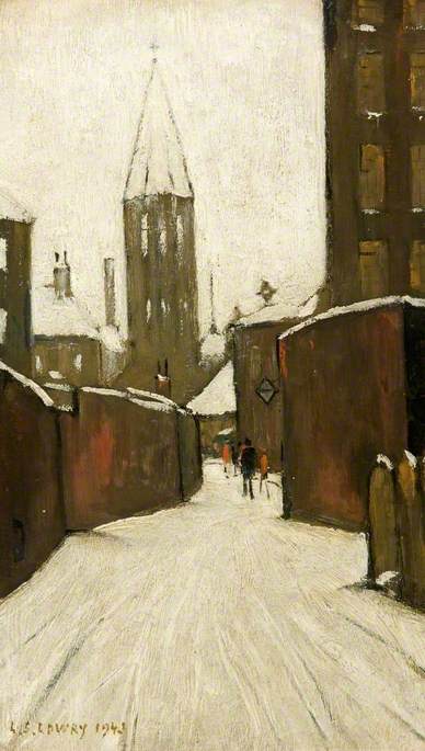 WikiOO.org - Encyclopedia of Fine Arts - Festés, Grafika Lawrence Stephen Lowry - Winter in Pendlebury, Manchester (recto)