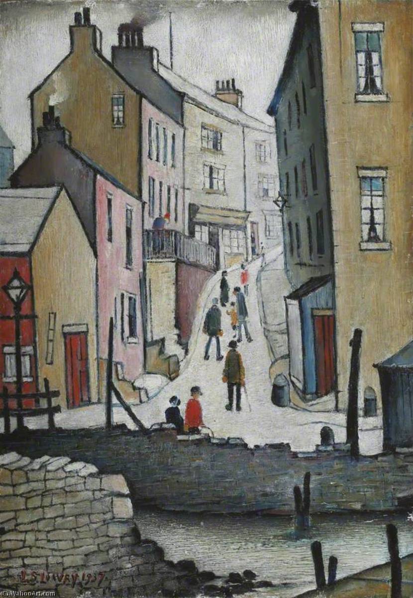 WikiOO.org - Encyclopedia of Fine Arts - Maľba, Artwork Lawrence Stephen Lowry - An Old Street