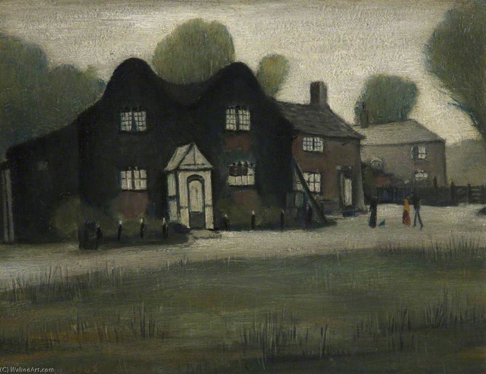 Wikioo.org - The Encyclopedia of Fine Arts - Painting, Artwork by Lawrence Stephen Lowry - An Old Farm