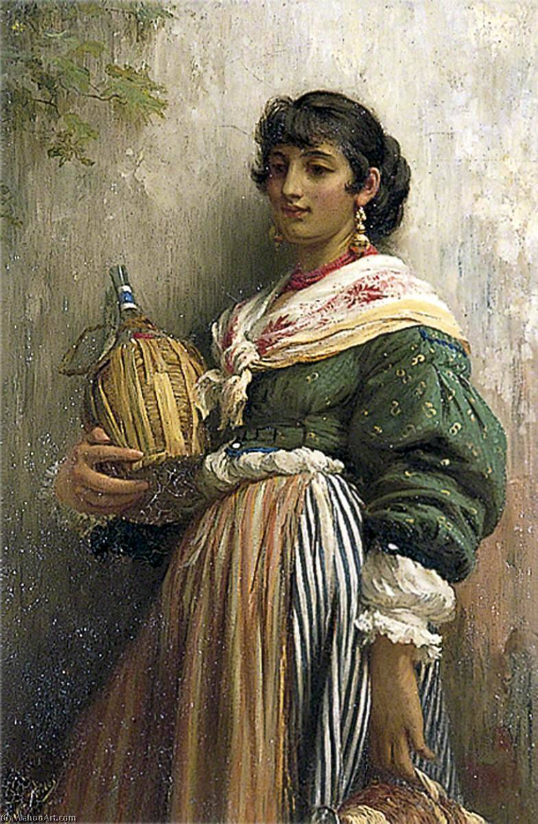 Wikioo.org - The Encyclopedia of Fine Arts - Painting, Artwork by Samuel Luke Fildes - Venetian Girl with a Flask