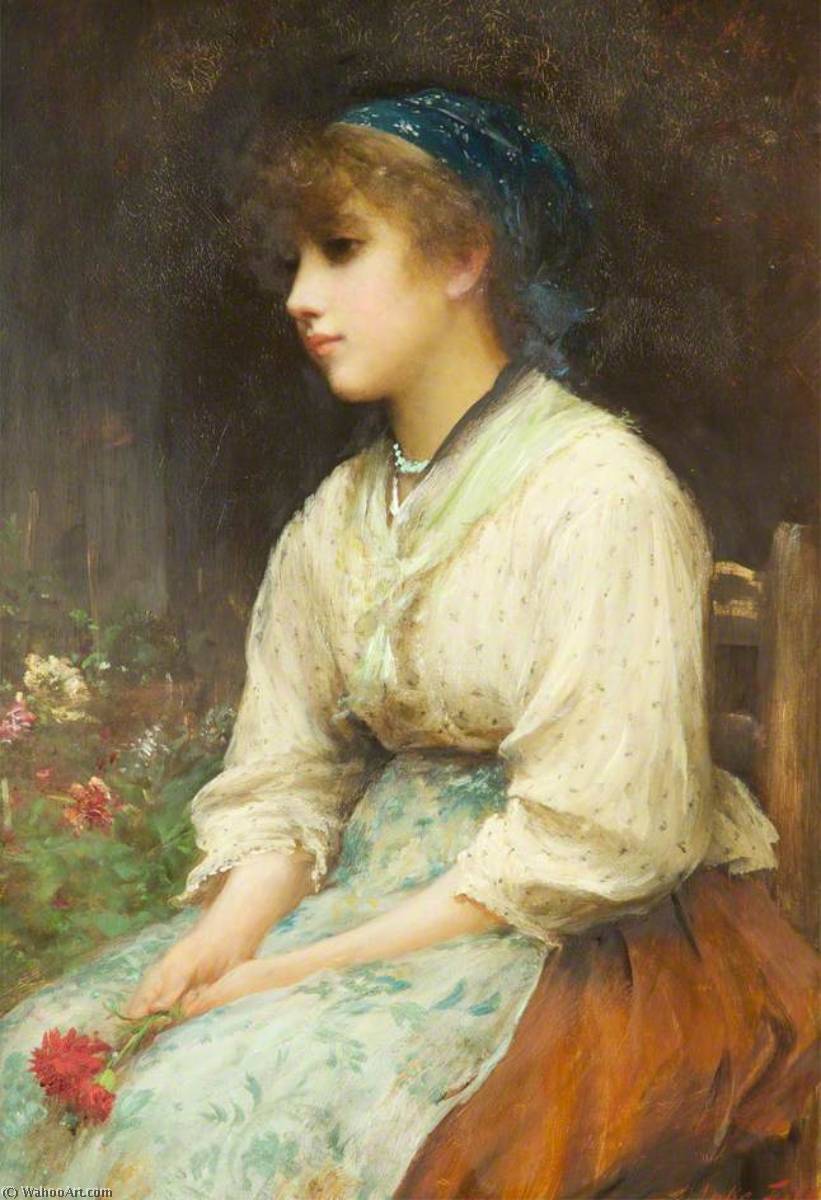 Wikioo.org - The Encyclopedia of Fine Arts - Painting, Artwork by Samuel Luke Fildes - A Venetian Flower Girl
