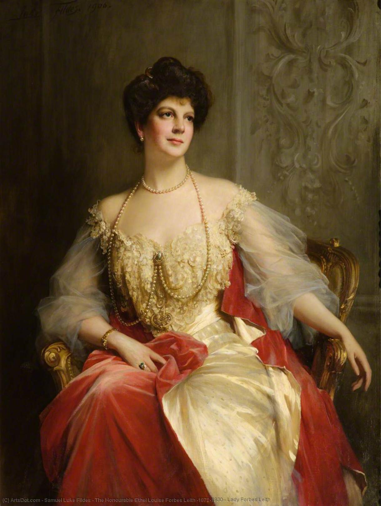 WikiOO.org - Encyclopedia of Fine Arts - Schilderen, Artwork Samuel Luke Fildes - The Honourable Ethel Louise Forbes Leith (1872–1930), Lady Forbes Leith