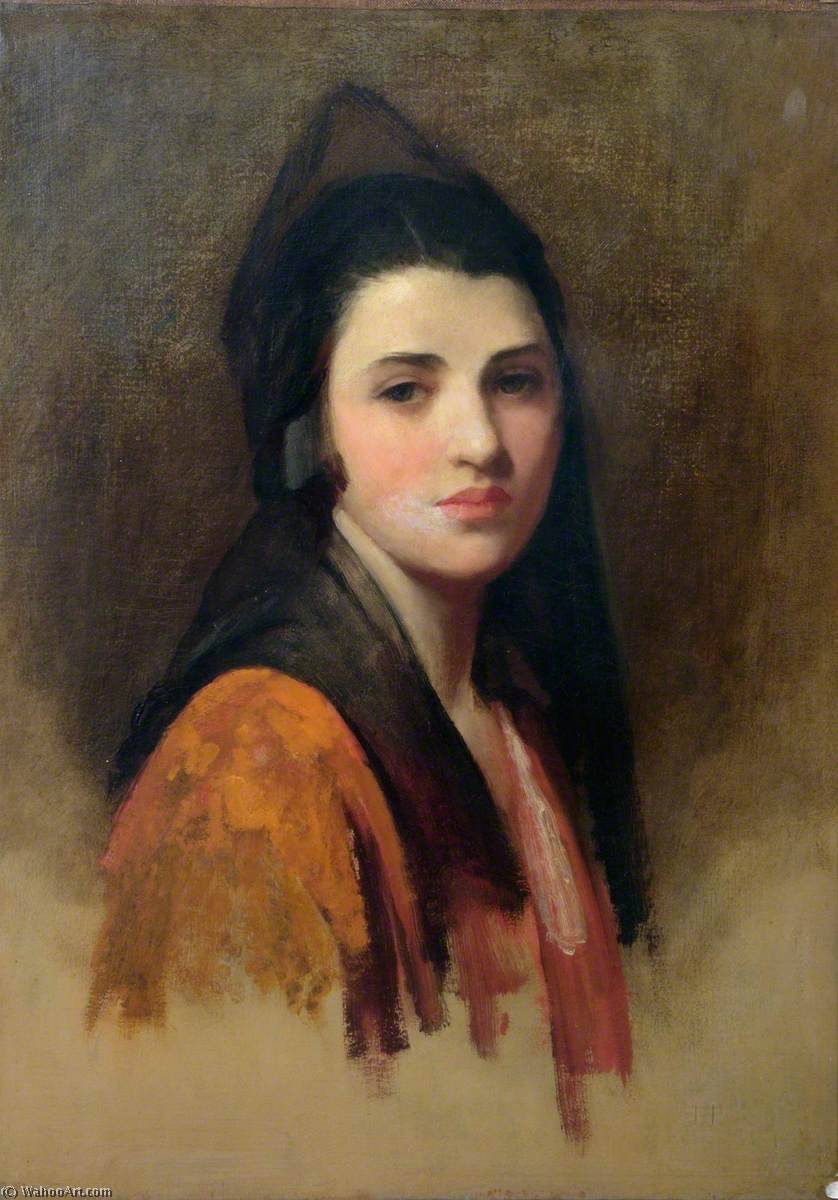 Wikioo.org - The Encyclopedia of Fine Arts - Painting, Artwork by Samuel Luke Fildes - The Mantilla
