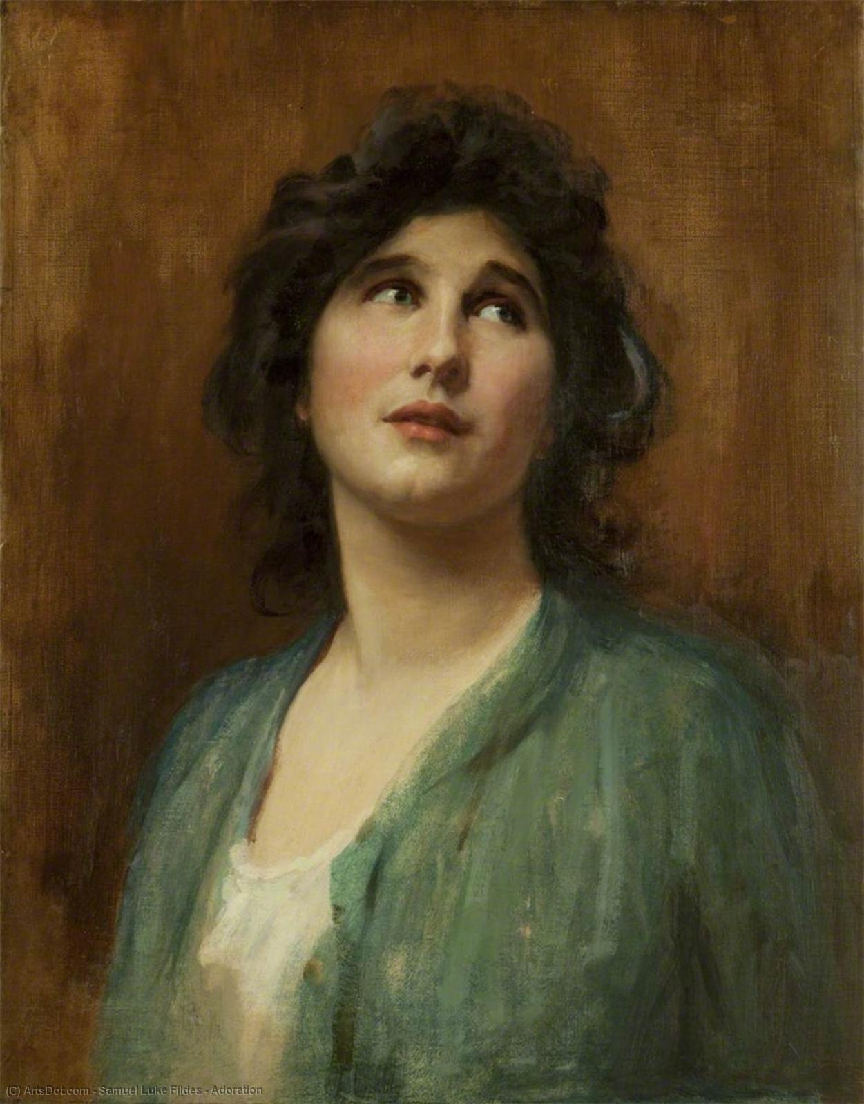 WikiOO.org - Enciclopédia das Belas Artes - Pintura, Arte por Samuel Luke Fildes - Adoration