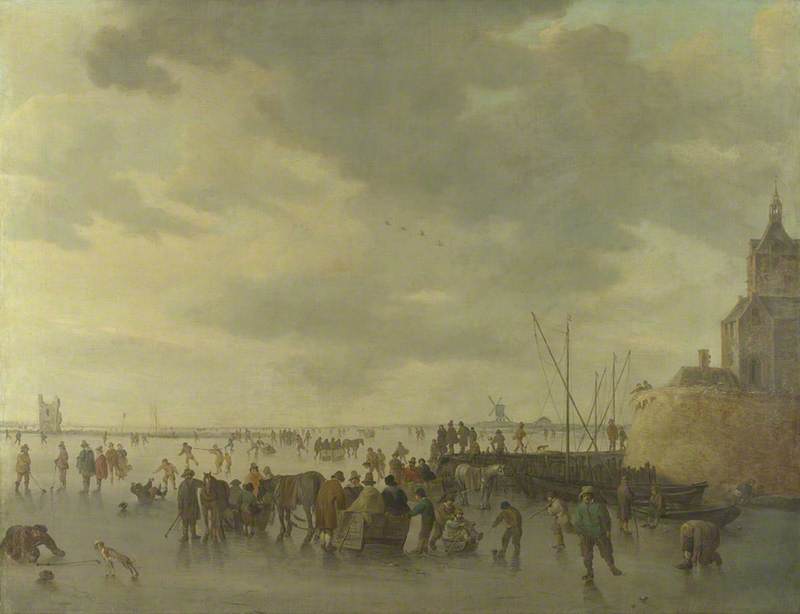 WikiOO.org - دایره المعارف هنرهای زیبا - نقاشی، آثار هنری Jan Van Goyen - A Scene on the Ice near Dordrecht