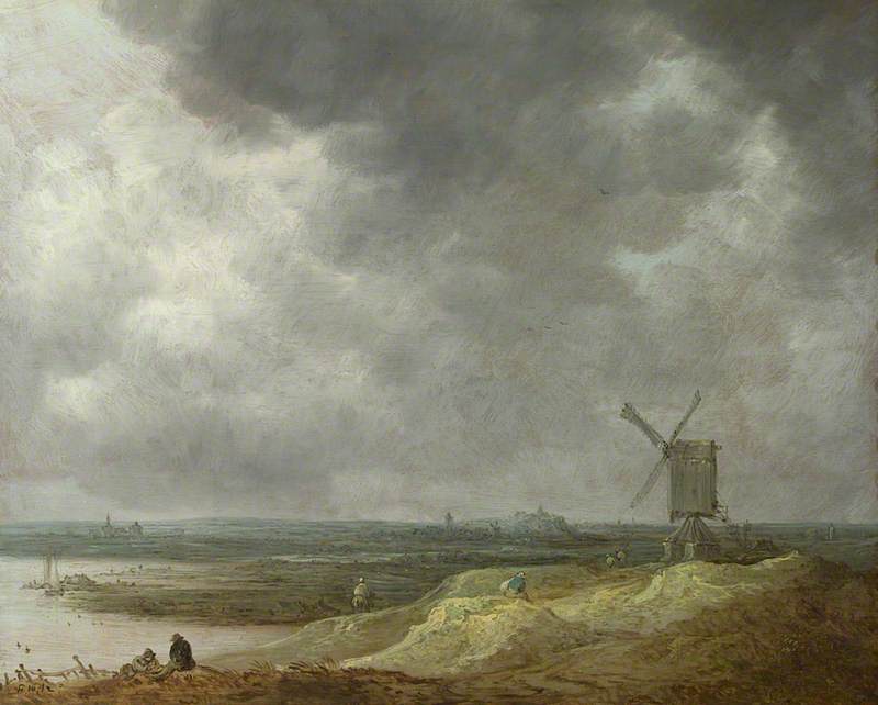 Wikioo.org - The Encyclopedia of Fine Arts - Painting, Artwork by Jan Van Goyen - A Windmill by a River