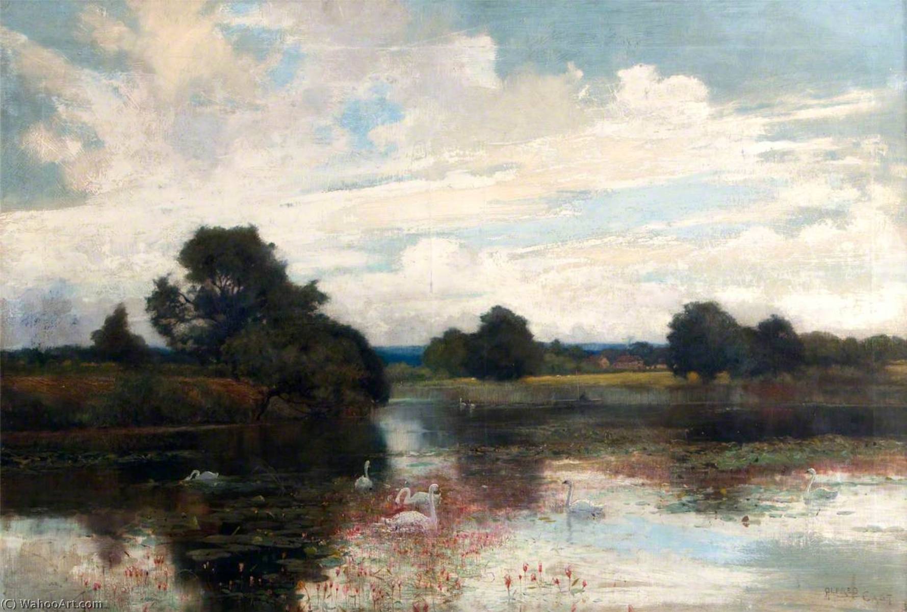 Wikioo.org - The Encyclopedia of Fine Arts - Painting, Artwork by Alfred East - Warnham Lake, Sussex