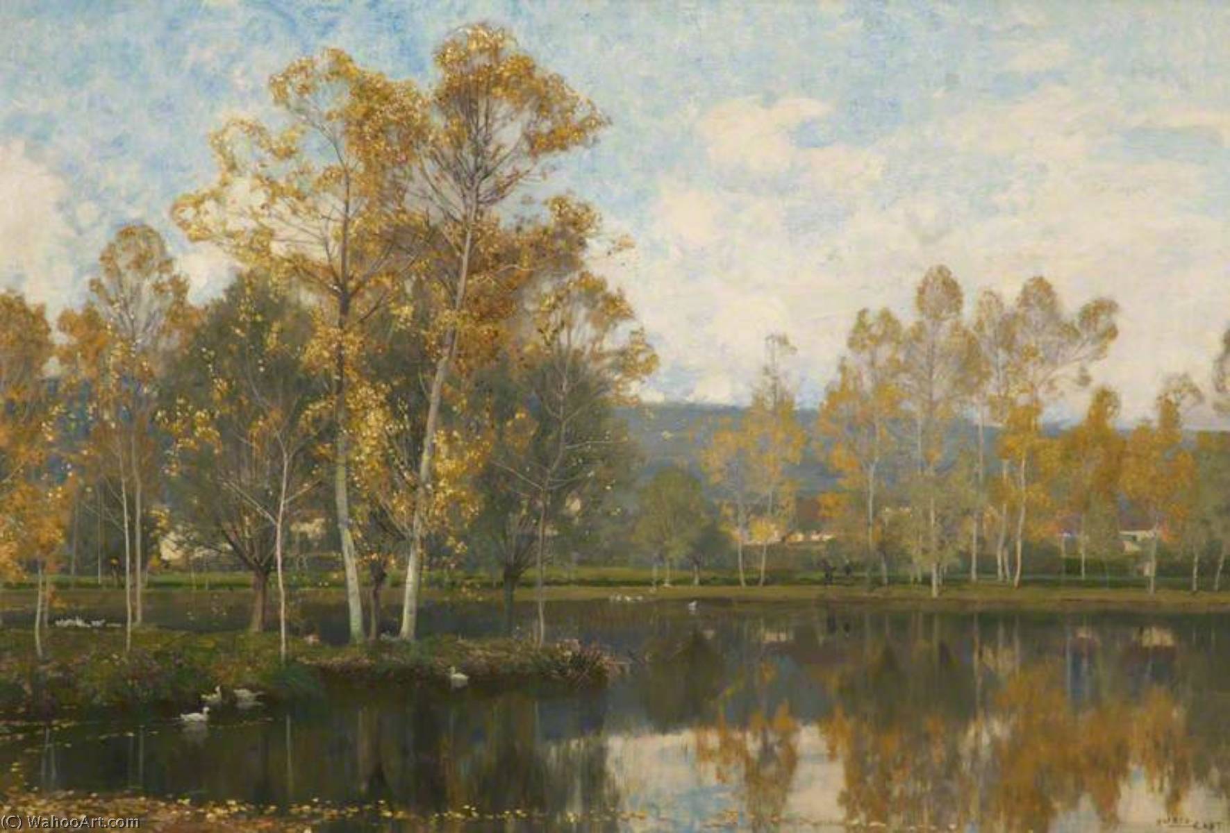WikiOO.org - Encyclopedia of Fine Arts - Malba, Artwork Alfred East - The Sleepy River Somme
