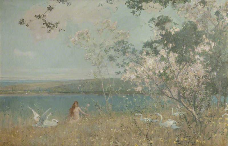 Wikioo.org - The Encyclopedia of Fine Arts - Painting, Artwork by Alfred East - An Idyll of Spring