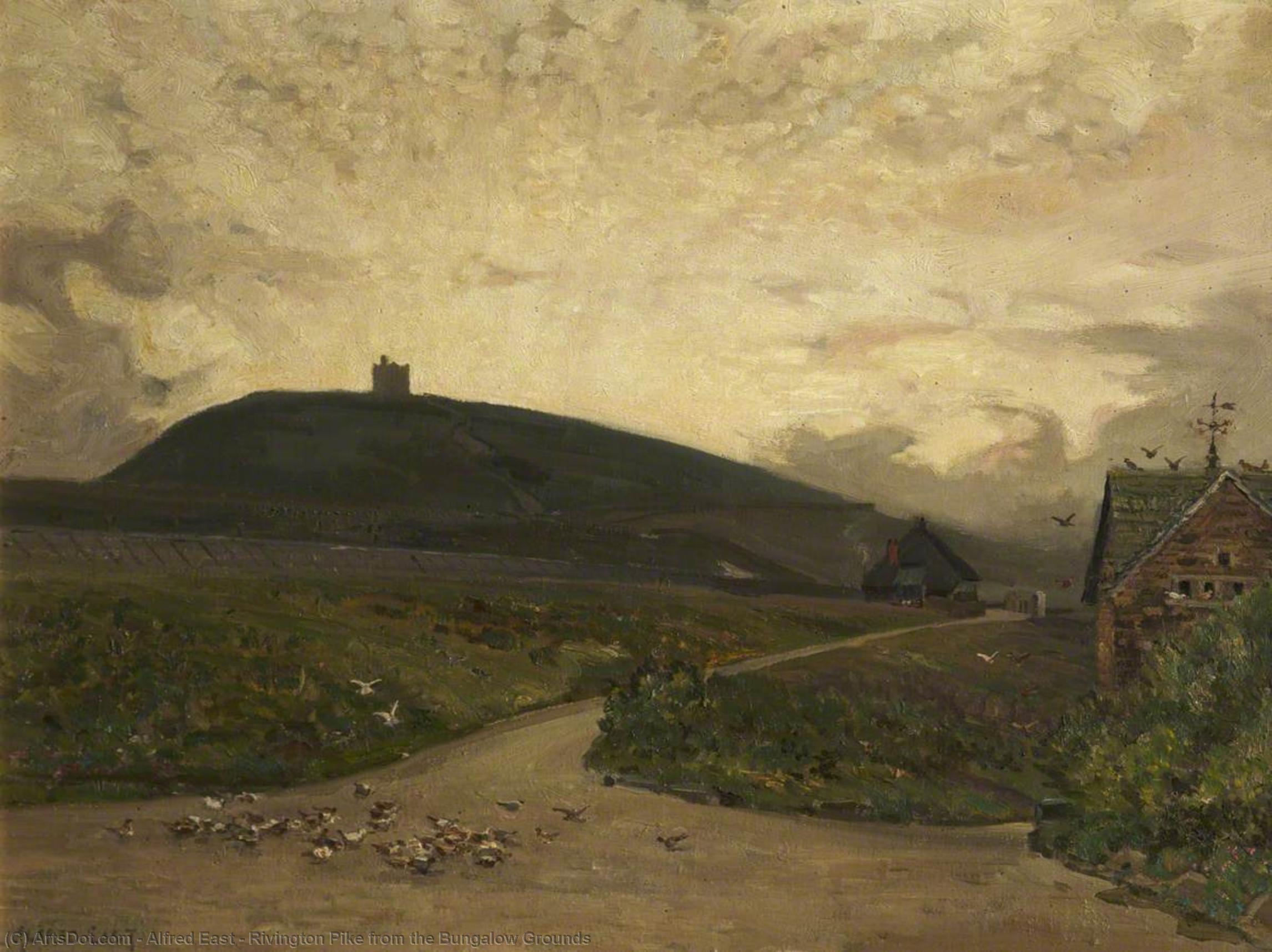 Wikioo.org - The Encyclopedia of Fine Arts - Painting, Artwork by Alfred East - Rivington Pike from the Bungalow Grounds