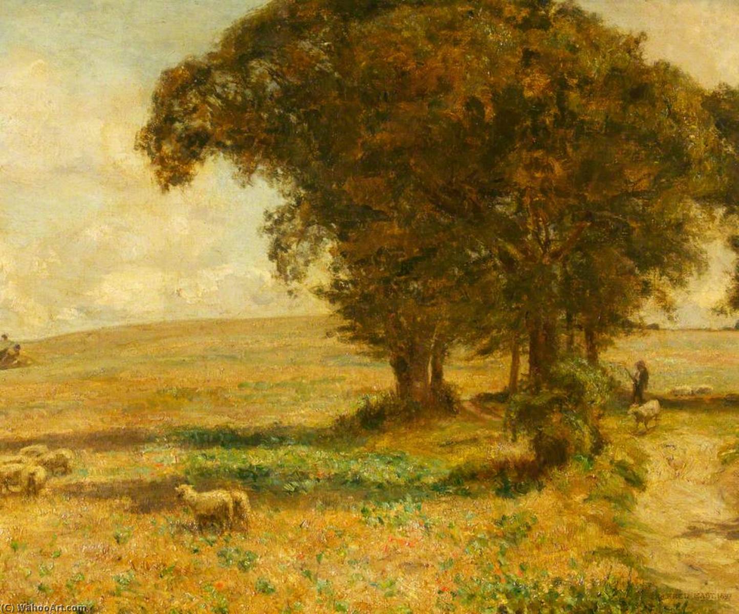 Wikioo.org – L'Encyclopédie des Beaux Arts - Peinture, Oeuvre de Alfred East - Scène pastorale