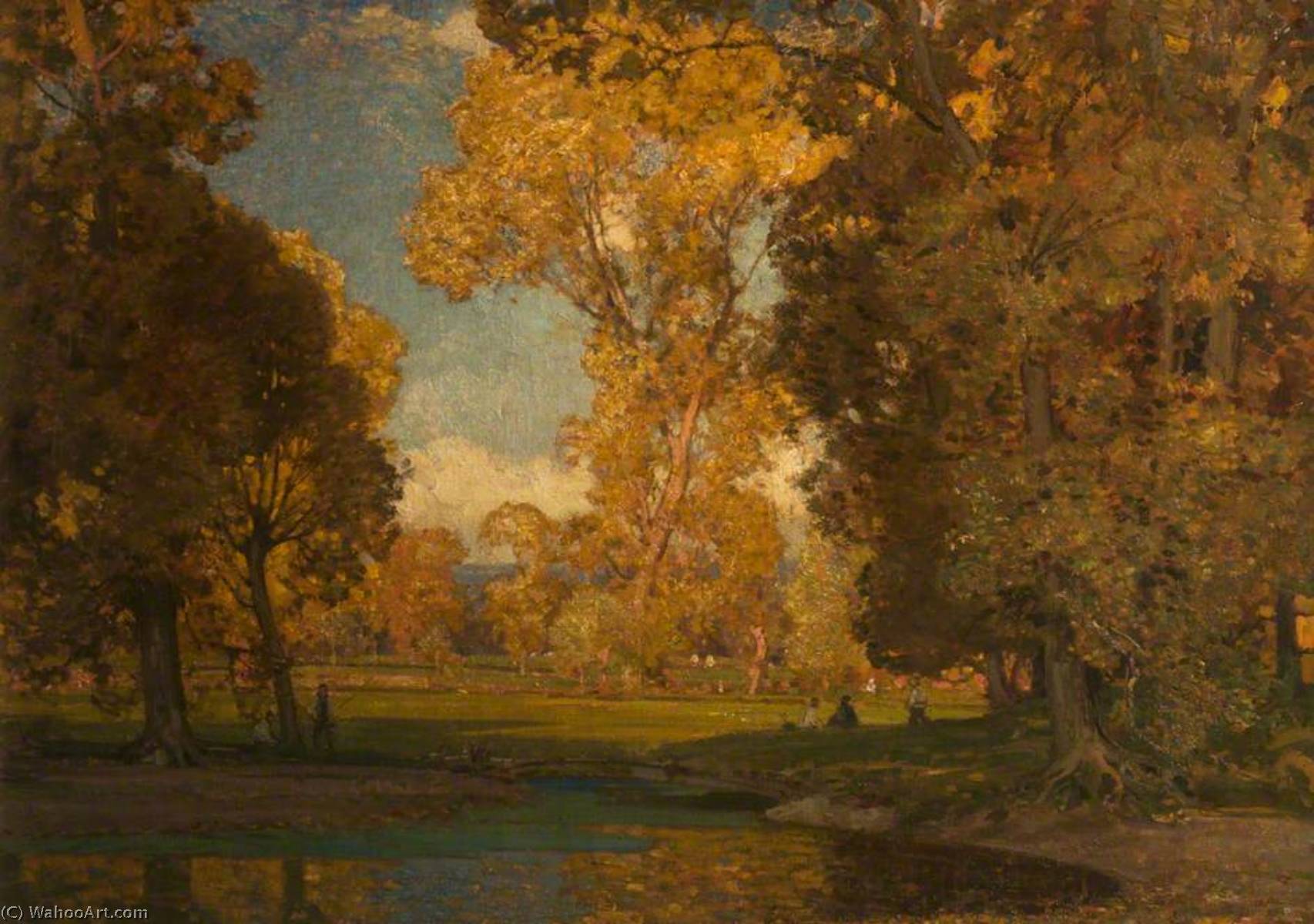 WikiOO.org - Encyclopedia of Fine Arts - Lukisan, Artwork Alfred East - Autumn in the Valley of the Ouse, Sussex