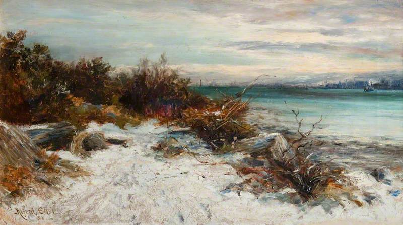 WikiOO.org - Encyclopedia of Fine Arts - Maľba, Artwork Alfred East - A Snowy Path