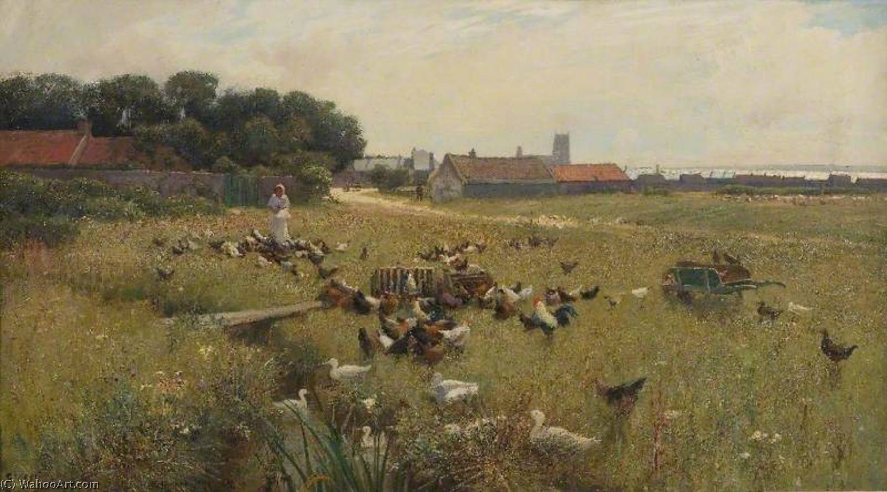 Wikioo.org - The Encyclopedia of Fine Arts - Painting, Artwork by Alfred East - The Village Common