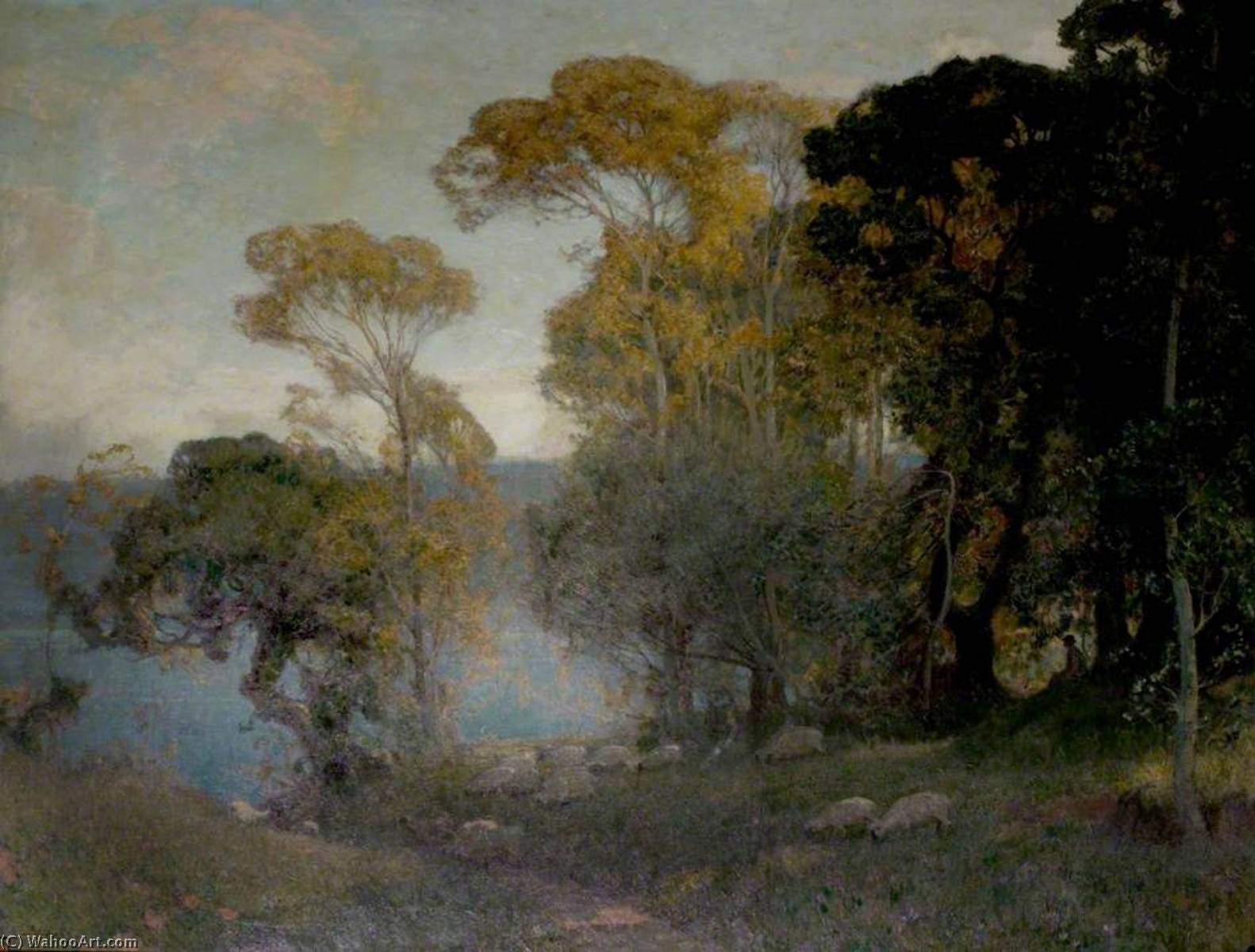 Wikioo.org - The Encyclopedia of Fine Arts - Painting, Artwork by Alfred East - The Shepherd's Walk, Windermere, Cumbria