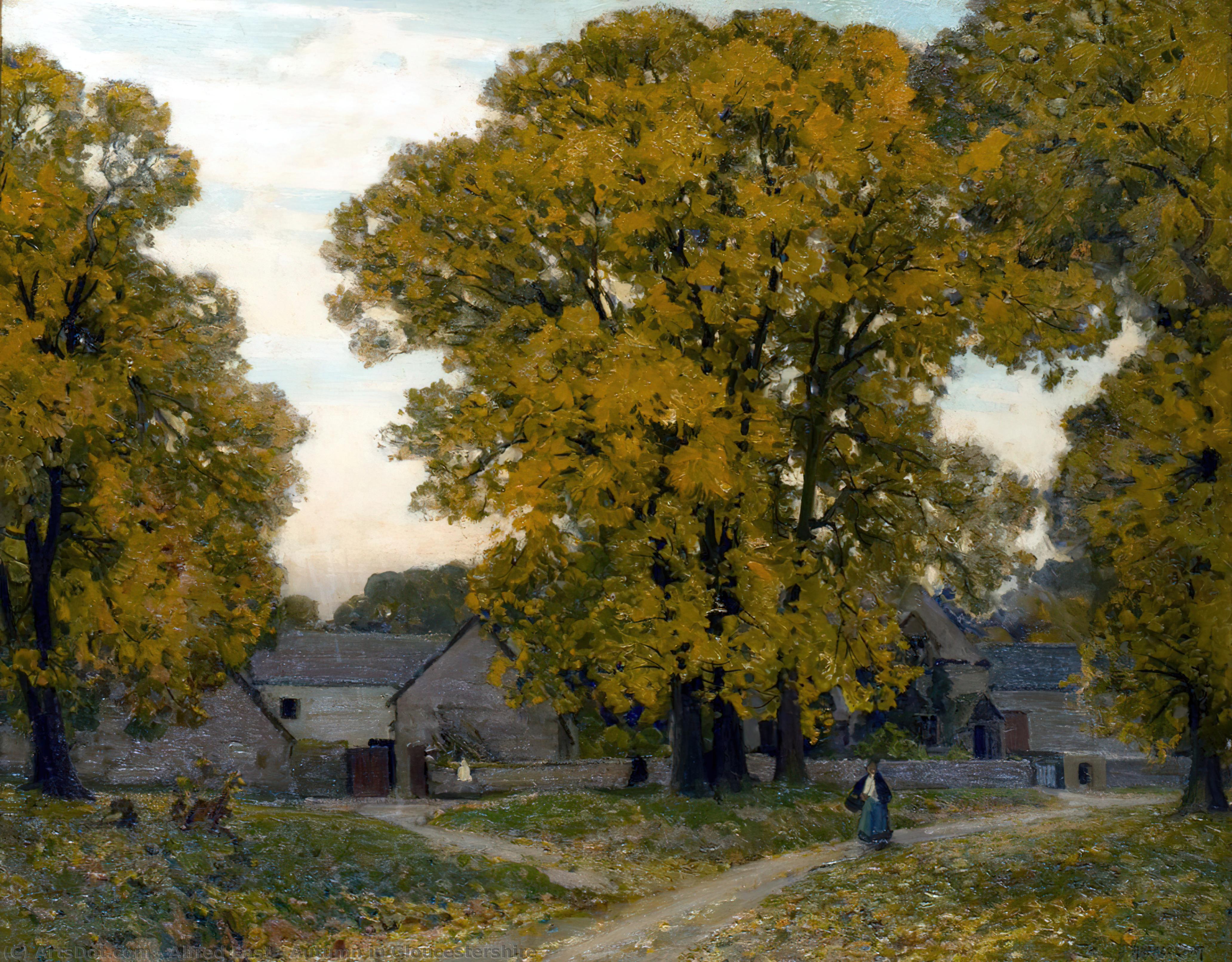 Wikioo.org - The Encyclopedia of Fine Arts - Painting, Artwork by Alfred East - Autumn in Gloucestershire