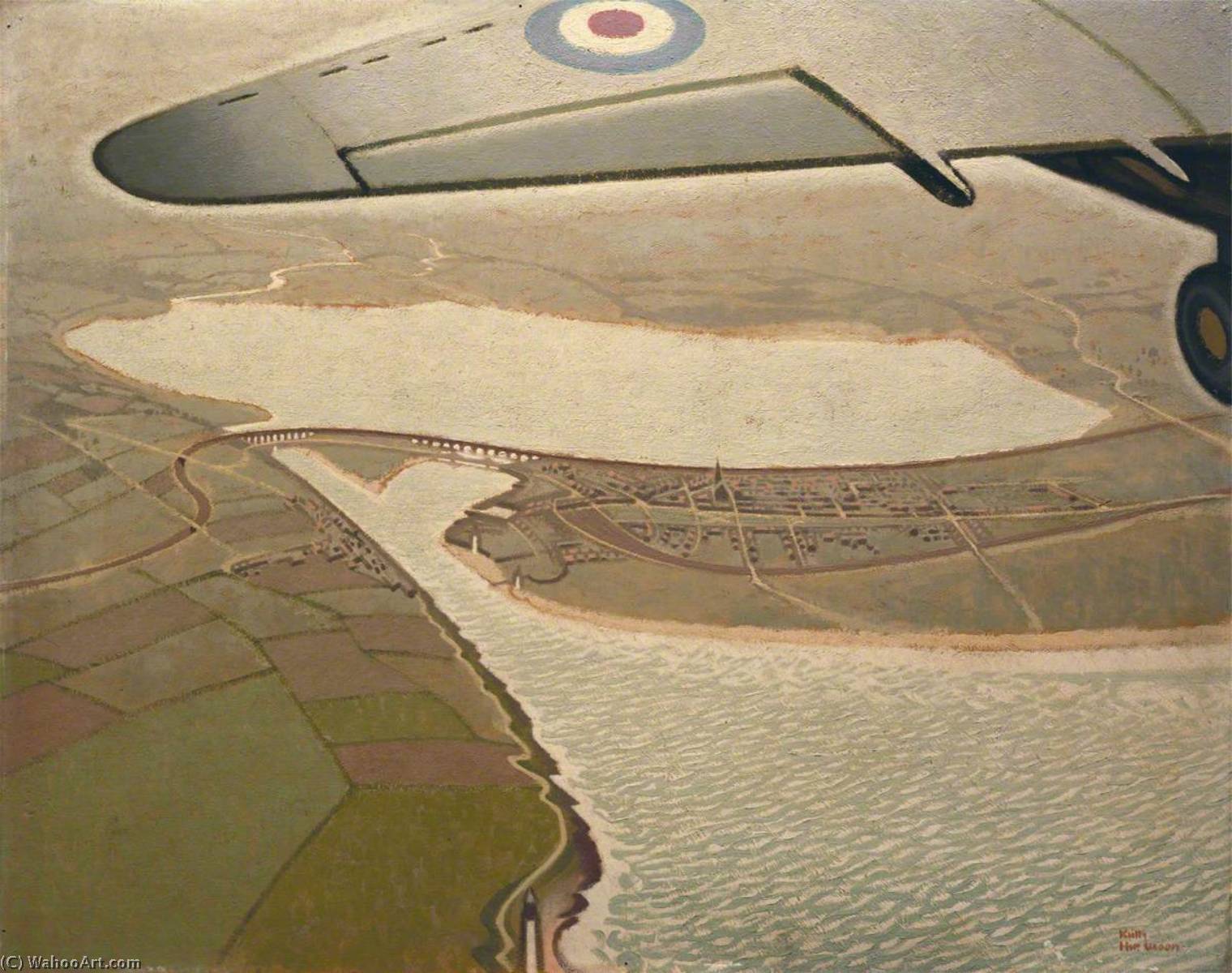 Wikioo.org - The Encyclopedia of Fine Arts - Painting, Artwork by Keith Henderson - An Air View of Montrose, Angus