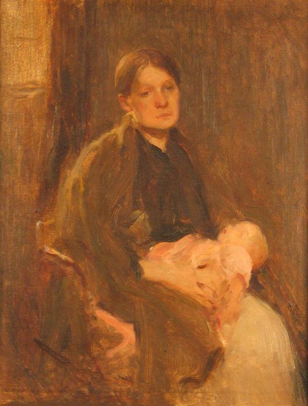 Wikioo.org - The Encyclopedia of Fine Arts - Painting, Artwork by Walter Frederick Osborne - Mother and Child