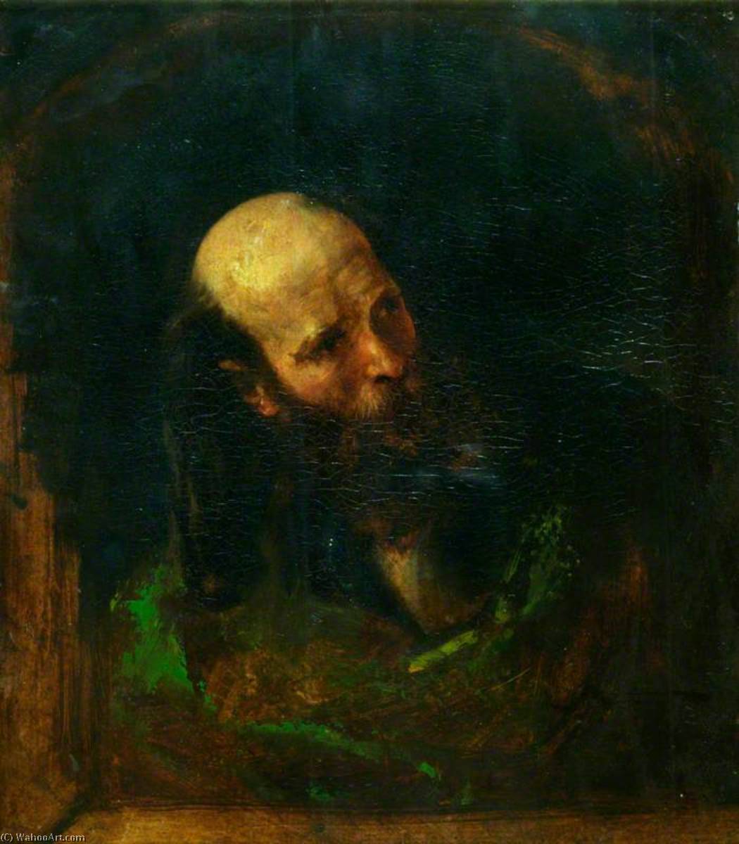 Wikioo.org - Bách khoa toàn thư về mỹ thuật - Vẽ tranh, Tác phẩm nghệ thuật William Etty - Head of a Monk