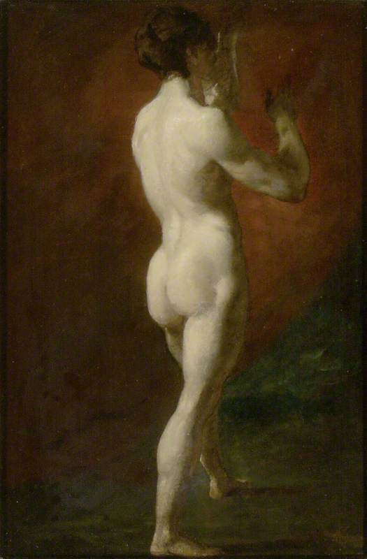 Wikoo.org - موسوعة الفنون الجميلة - اللوحة، العمل الفني William Etty - Standing female Nude seen from behind
