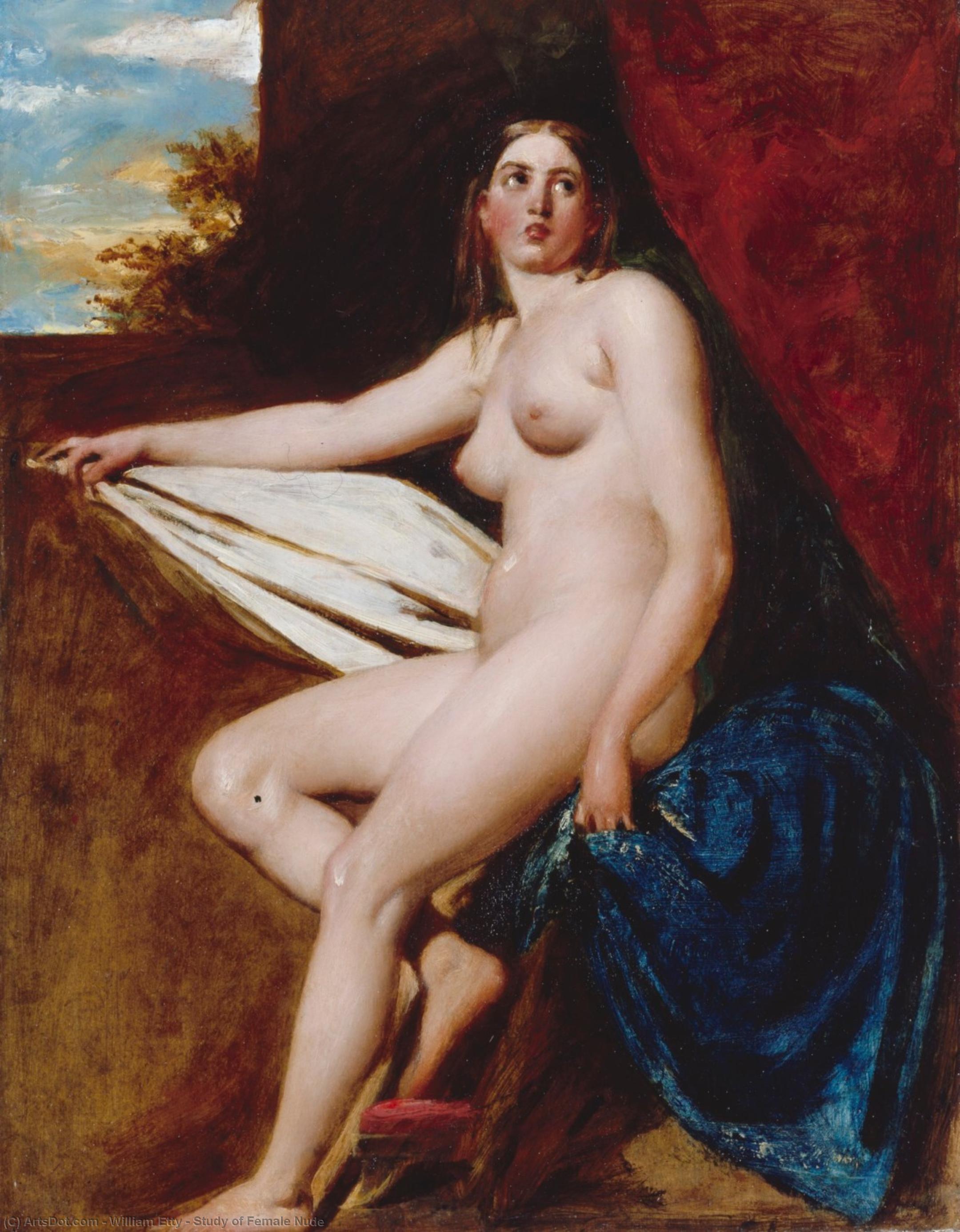 WikiOO.org - Encyclopedia of Fine Arts - Festés, Grafika William Etty - Study of Female Nude