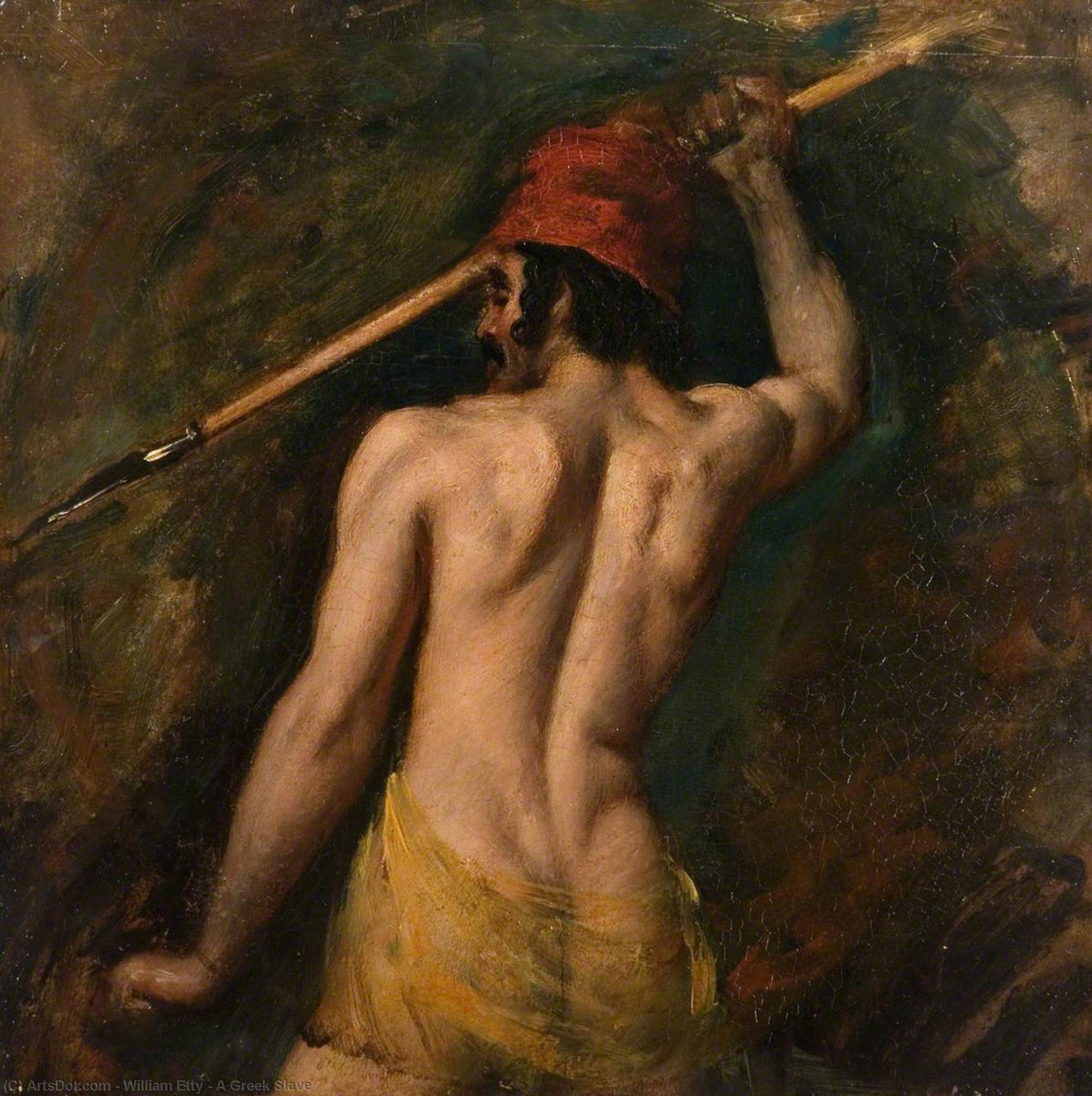 Wikioo.org – La Enciclopedia de las Bellas Artes - Pintura, Obras de arte de William Etty - Un griego  esclavo