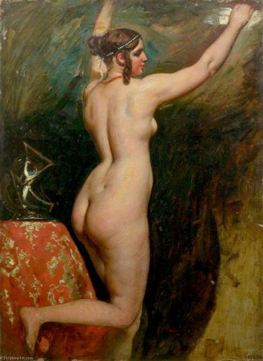 WikiOO.org - Enciclopedia of Fine Arts - Pictura, lucrări de artă William Etty - Standing Female Nude with Helmet