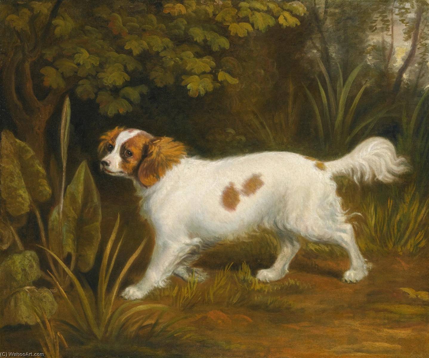 Wikioo.org - The Encyclopedia of Fine Arts - Painting, Artwork by Sawrey Gilpin - A Cavalier King Charles Spaniel in a Landscape
