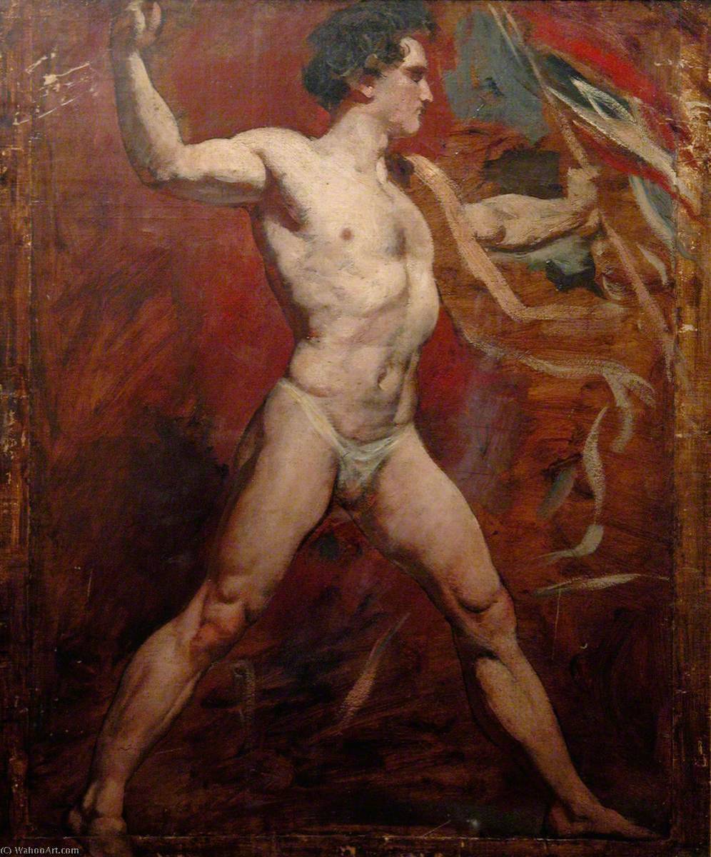 Wikioo.org - The Encyclopedia of Fine Arts - Painting, Artwork by William Etty - Standing Male Nude