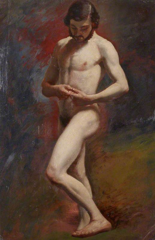 Wikioo.org - The Encyclopedia of Fine Arts - Painting, Artwork by William Etty - Academic Study of a Male Nude Standing