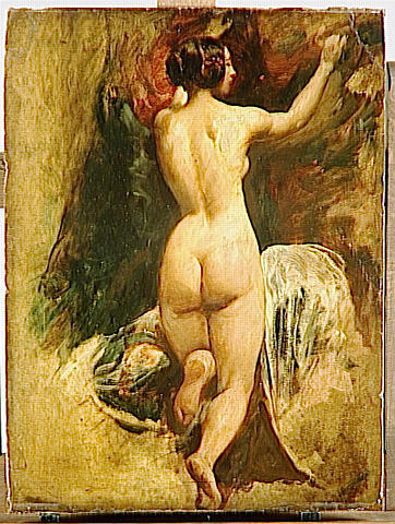 Wikioo.org - Bách khoa toàn thư về mỹ thuật - Vẽ tranh, Tác phẩm nghệ thuật William Etty - FEMME NUE VUE DE DOS