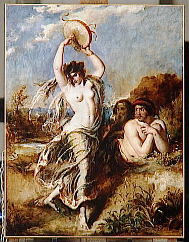 Wikioo.org - The Encyclopedia of Fine Arts - Painting, Artwork by William Etty - BACCHANTE AU TAMBOURIN