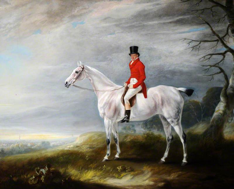 Wikioo.org – L'Encyclopédie des Beaux Arts - Peinture, Oeuvre de John E Ferneley I - william rutson ( 1791–1867 ) , sur une gris hunter