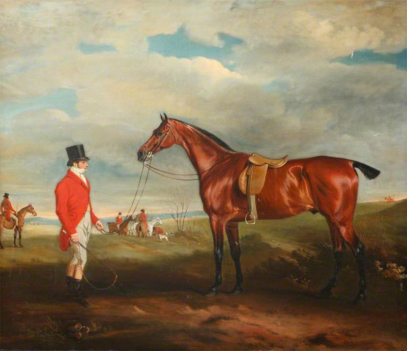 Wikioo.org - The Encyclopedia of Fine Arts - Painting, Artwork by John E Ferneley I - Thomas Strickland (1792–1835), and Horse in the Hunting Field