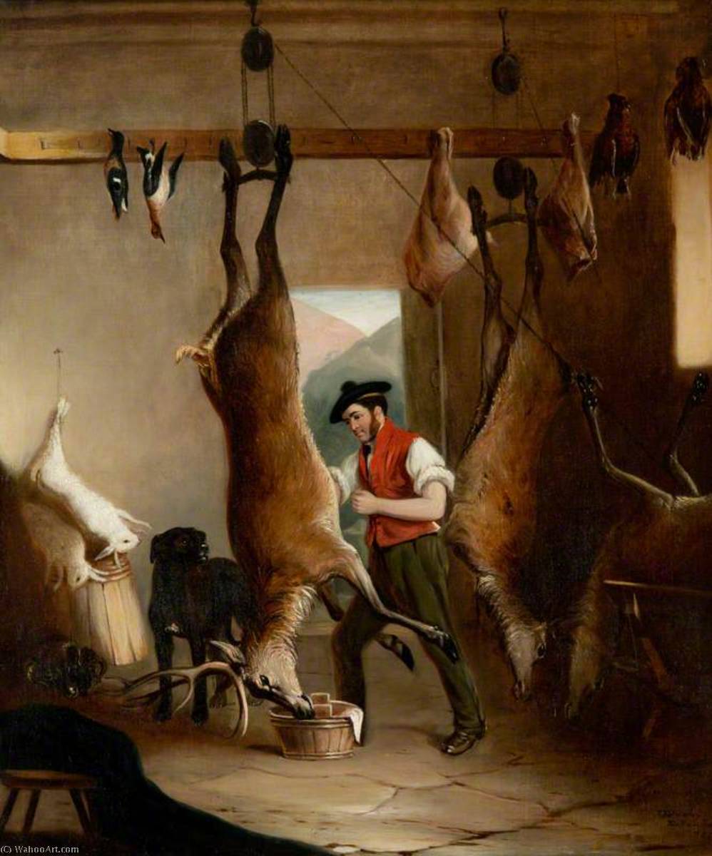 Wikioo.org - The Encyclopedia of Fine Arts - Painting, Artwork by John E Ferneley I - The Game Keeper's Larder