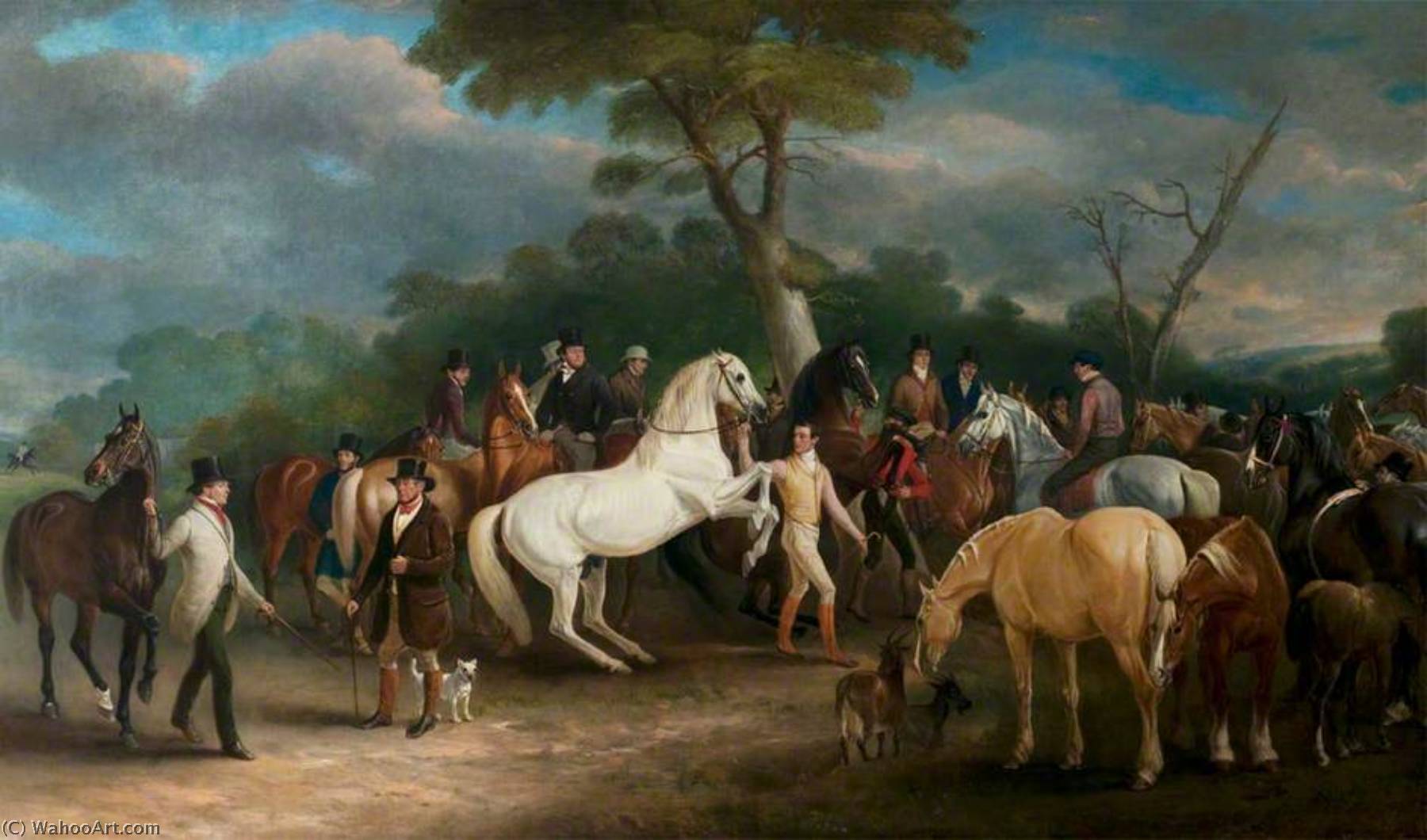 Wikioo.org - The Encyclopedia of Fine Arts - Painting, Artwork by John E Ferneley I - Melton Mowbray Horse Fair