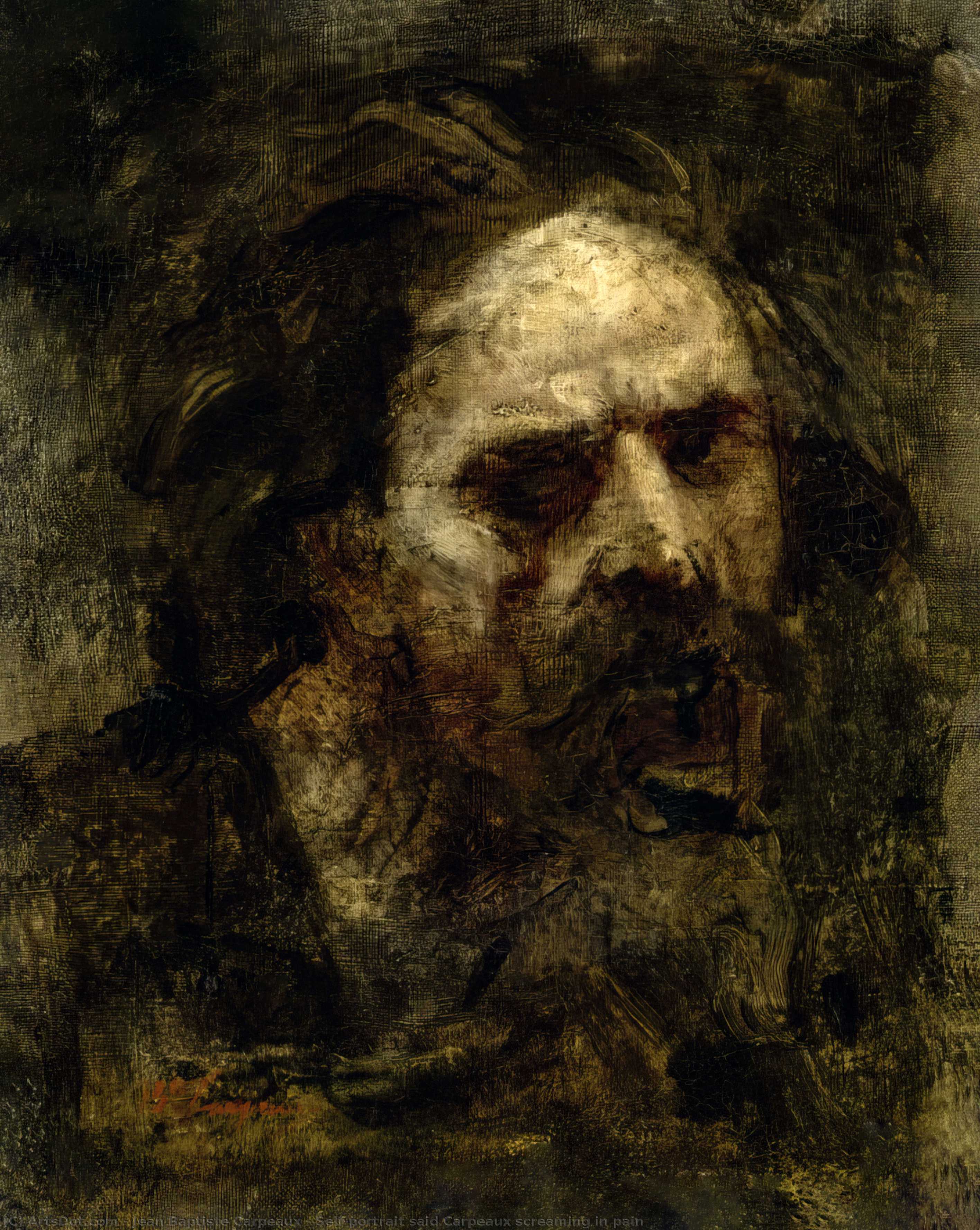 Wikioo.org - The Encyclopedia of Fine Arts - Painting, Artwork by Jean Baptiste Carpeaux - Autoportrait dit Criant de douleur