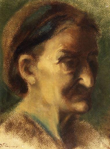 Wikioo.org - สารานุกรมวิจิตรศิลป์ - จิตรกรรม Jean Baptiste Carpeaux - Portrait de vieille Transtévérine La Mère de la Palombella (autre titre)