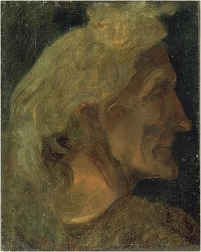 Wikioo.org - The Encyclopedia of Fine Arts - Painting, Artwork by Jean Baptiste Carpeaux - Tête d'acteur coiffé d'une perruque